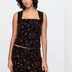 GAP Black Floral Sleeveless Tank Top